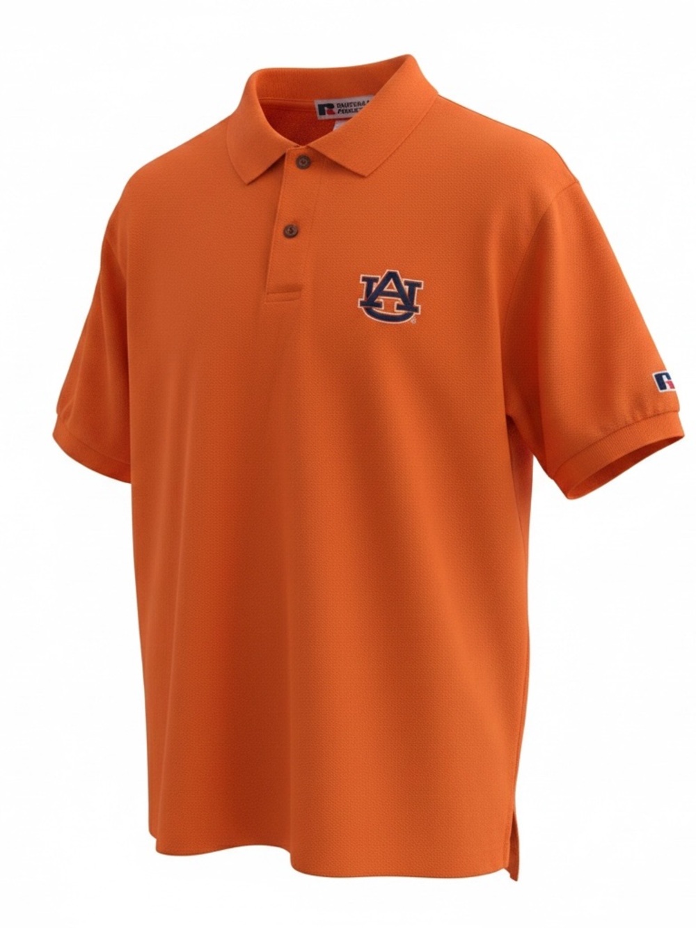 Auburn Tigers Polo Shirt Men’s Medium Orange Russell Athletic Embroidered NCAA